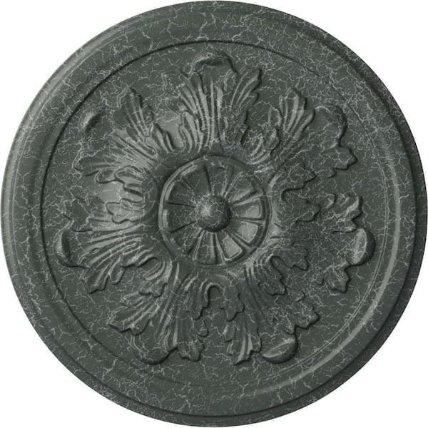 Ekena Millwork 7/8" x 12-3/4" x 12-3/4" Polyurethane Legacy Acanthus Ceiling Medallion, Athenian Green Crackle