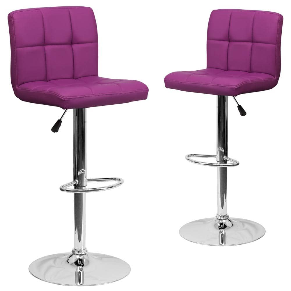 Carnegy Avenue 455 In Purple Bar Stool Set Of 2 Cga Ds 18618 Pu Hd The Home Depot