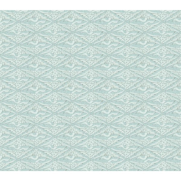 York Wallcoverings Blue High Society Wallpaper, 27-in by 27-ft