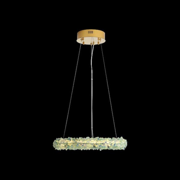 Corallo 1-Light Dimmable Integrated LED Turquoise Chandelier for Bedroom, Dining, Foyer, Hall, Kitchen, Living