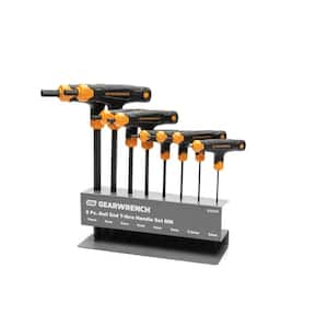 Metric Ball End T-Handle Hex Key Set with Metal Benchtop Stand (8-Piece)