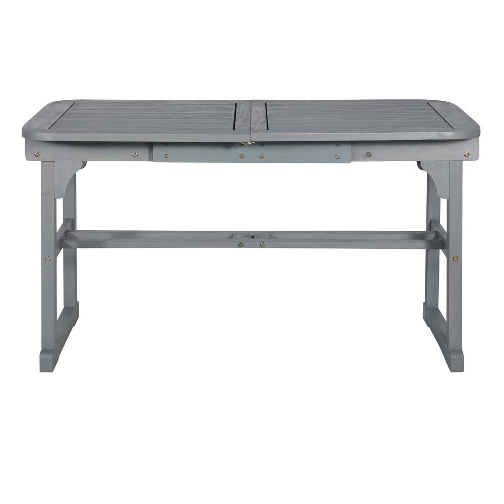 Grey Wash Acacia Wood Extendable Outdoor Dining Table