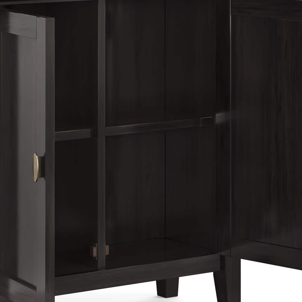 Hickory Brown Solid Wood 32" Transitional Low Storage Cabinet