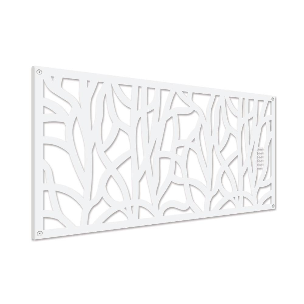 White Polyethylene Decorative Privacy Screen Panel 2 ft. x 4 ft.