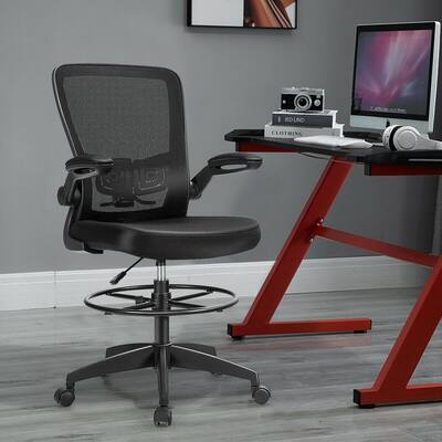 Black Ergonomic Chair Executive Office Chair with Adjustable Lumbar Support Flip Up Arms