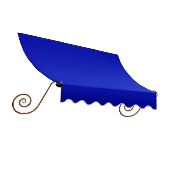 AWNTECH 3.38 ft. Charleston Fixed Awning 40.5 in. W x 18 in. H x 36 in. D Acrylic Fabric in Bright Blue