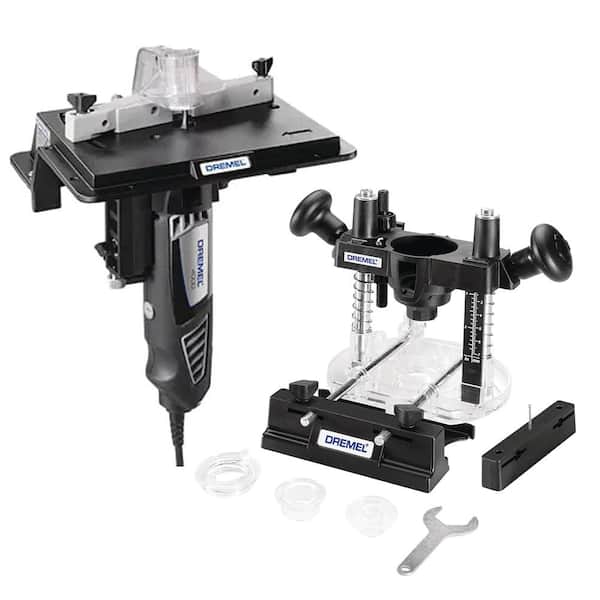 Dremel Plunge Router Rotary Tool Attachment with Rotary Tool Shaper/Router Table to Sand, Edge, Groove and Slot Wood