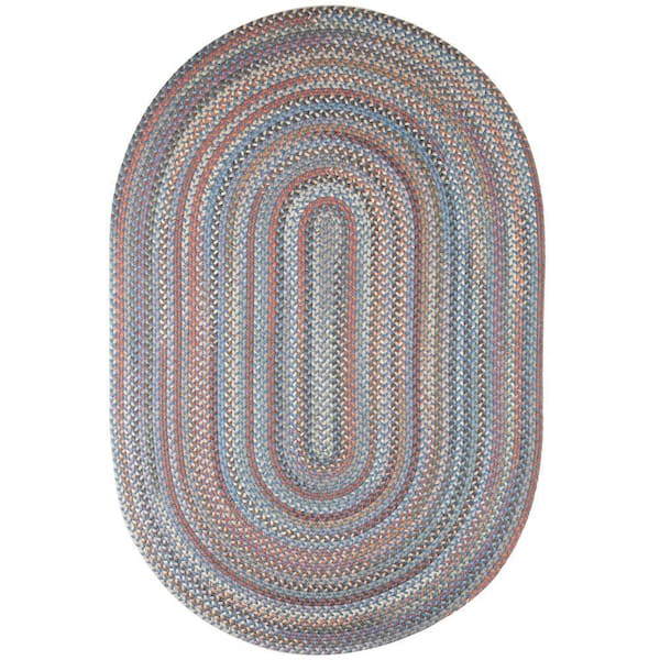 Greenwich Bluestone Multi 5 ft. x 8 ft. Oval Indoor Braided Area Rug