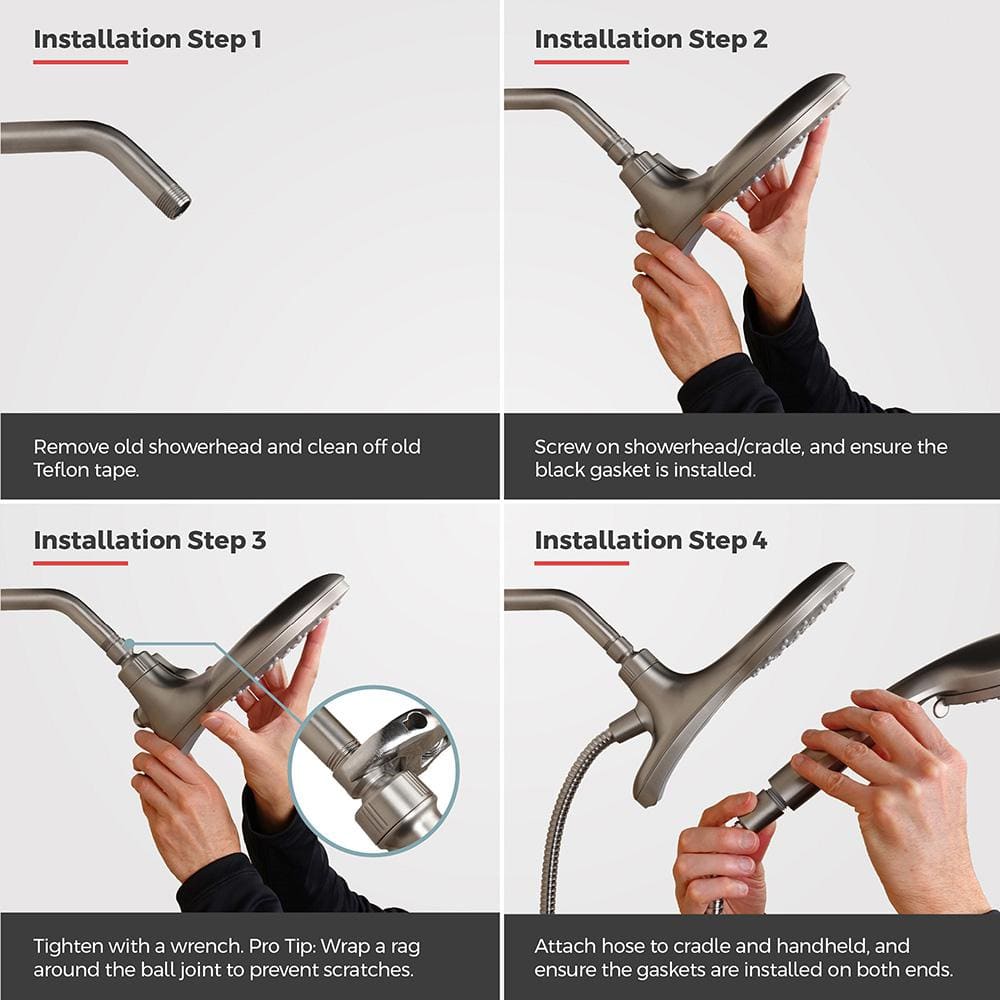 Matte Black Dual Head Wall Mounted Shower System with Handheld