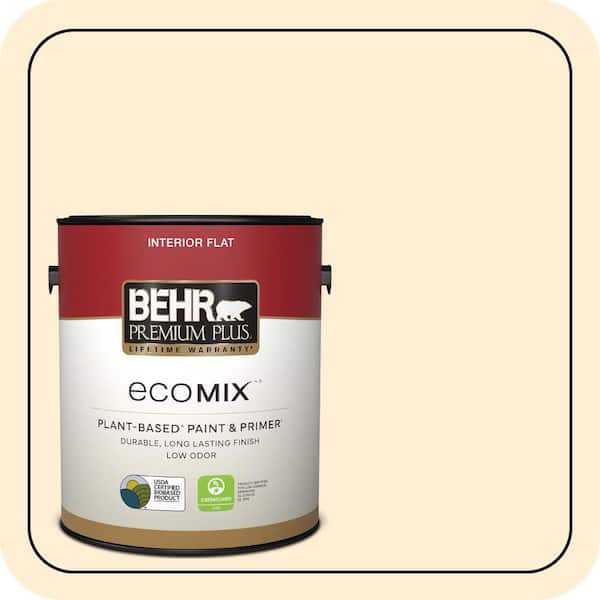 1 gal. #M270-1 Pearly White Flat EcoMix Plant-Based Interior Paint & Primer