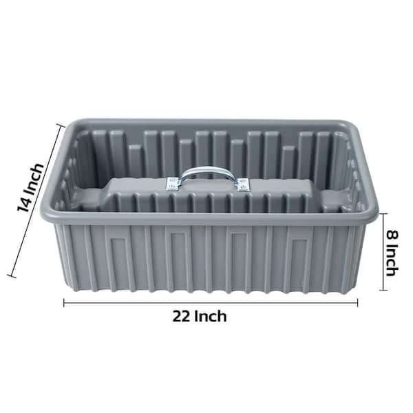 AMERICAN BUILT PRO Professional Grade 22 in. Gray Polyethylene Saddle Tray  with 6-Dividers and Lid T1065P1 The Home Depot