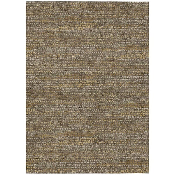 Chantille Machine Washable Indoor/Outdoor Abstract ACN2641 Chocolate 3 ft. x 4 ft. Area Rug