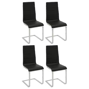 Broderick Black and Chrome Upholstered Side Chairs (Set of 4)