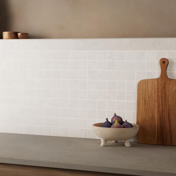 Tavani Cream White 11.81 in. x 11.81 in. Marble Look Matte Porcelain Mosaic Floor and Wall Tile (0.96 Sq. Ft. / Each)