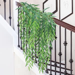 54 in. Artificial Weeping Willow Eucalyptus Leaf Hanging Plant Greenery Foliage Spray Branch (Set of 3)