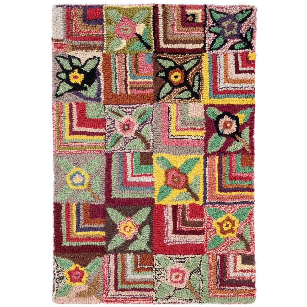 DASH & ALBERT Gypsy Rose Hand Hooked Wool Multi 3 ft. x 5 ft. Indoor ...