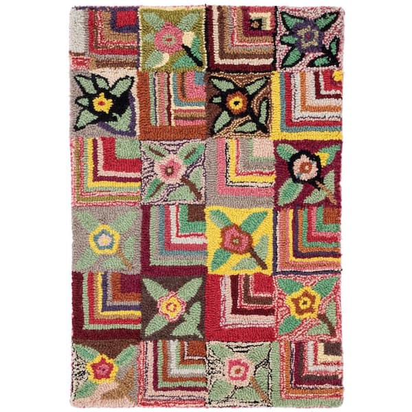 Gypsy Rose Hand Hooked Wool Multi 8 ft. x 10 ft. Indoor Area Rug