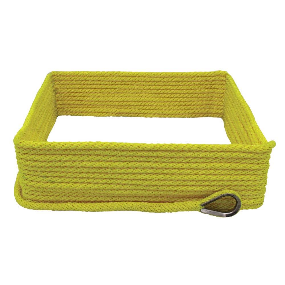Extreme Max 3006.2642 Premium Solid Braid MFP Anchor Line with Thimble - 3/8 x 50', Neon Yellow