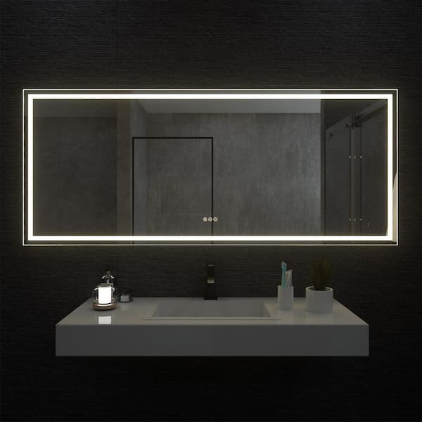 Bochum 72 in. W x 36 in. H Rectangular Frameless LED Wall Mount Bathroom Vanity Mirror