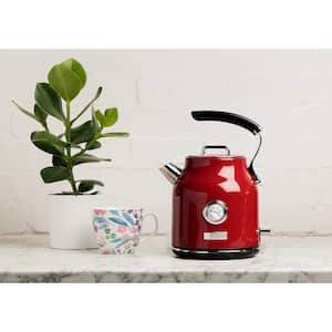 Dorset 1.7 l 7-Cup Red Stainless Steel Electric Cordless Kettle with Auto Shut-Off and Boil-Dry Protection