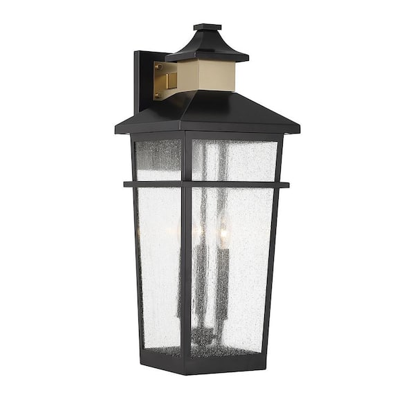 Savoy House Kingsley Matte Black with Warm Brass Accents Outdoor ...