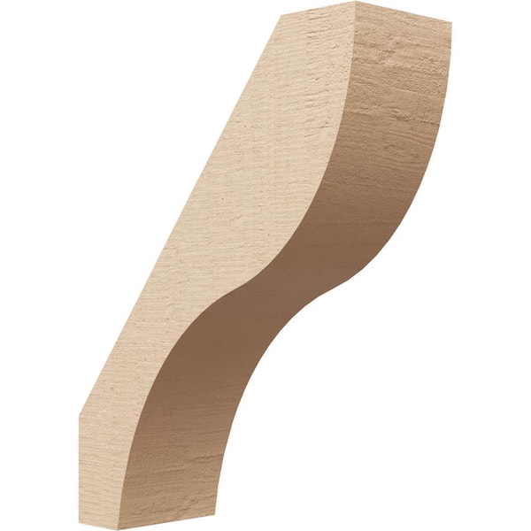 Ekena Millwork 5 in. x 18 in. x 14 in. Geneva Rough Cedar Woodgrain Timberthane Polyurethane Knee Brace, Primed