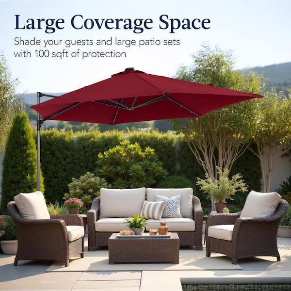 best patio umbrella under $100 9x11ft White Rectangular with White Umbrella Stand for Backyard you can easily find the perfect match for your outdoor decor and personal taste. Grand patio 11FT Cantilever Umbrella