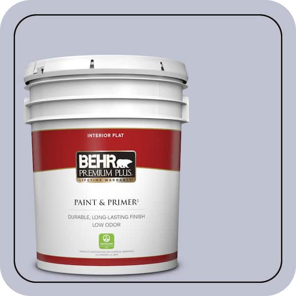 BEHR PREMIUM PLUS 5 gal. #S560-2 Lavender Honor Flat Low Odor Interior Paint & Primer