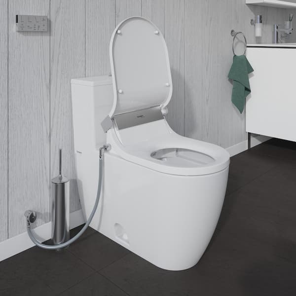 flyde Hop ind sygdom Duravit ME by Starck 1-piece 1.28 GPF Single Flush Elongated Toilet in.  White with HygieneGlaze (Seat Not Included ) 2173012085 - The Home Depot