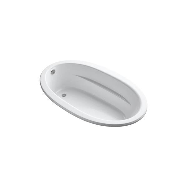 KOHLER Sunward 72 in. Oval Drop-in Bathtub in White