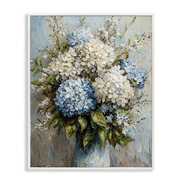Muted Classic Hydrangeas by Franklyn Gregory White Framed Nature Giclee Art Print 30 in. x 24 in.