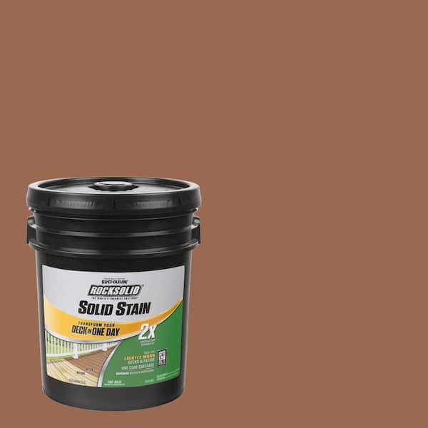Rust-Oleum RockSolid 5 gal. Redwood Exterior 2X Solid Stain