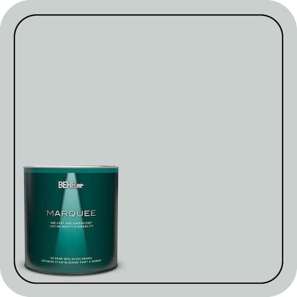 BEHR MARQUEE 1 qt. #PPF-17 Foggy Morn Semi-Gloss Enamel Interior Paint & Primer