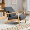 Yofe Comfy Mid-Century Modern Blue Velvet Upholstered Living Room Accent Chair, Wood Frame Arm Chair with Waist Cushion