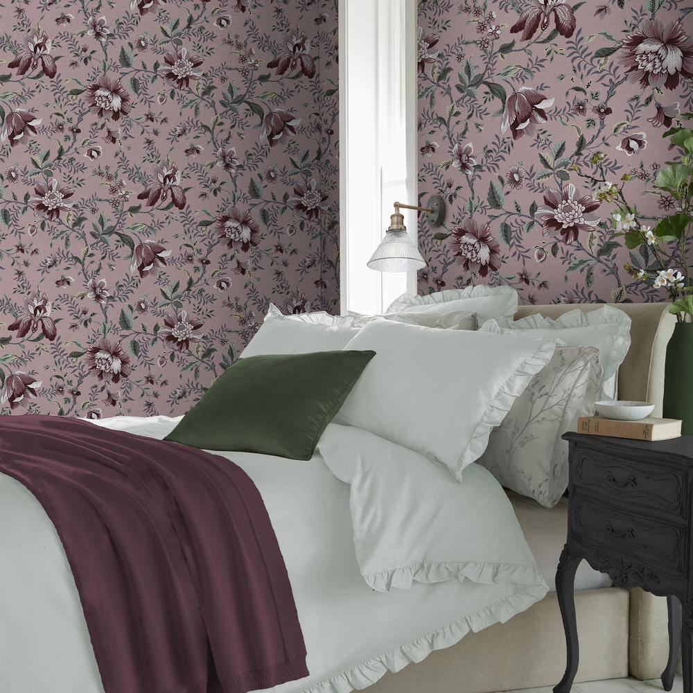 Edita's Garden Pale Blackberry Floral Wallpaper Roll
