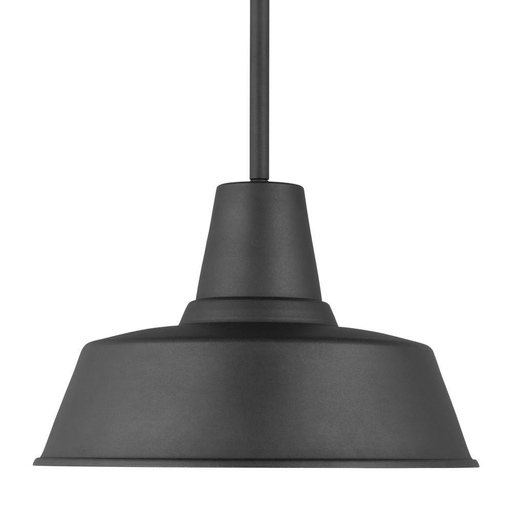 Black Aluminum 14" Industrial Barn Pendant Light