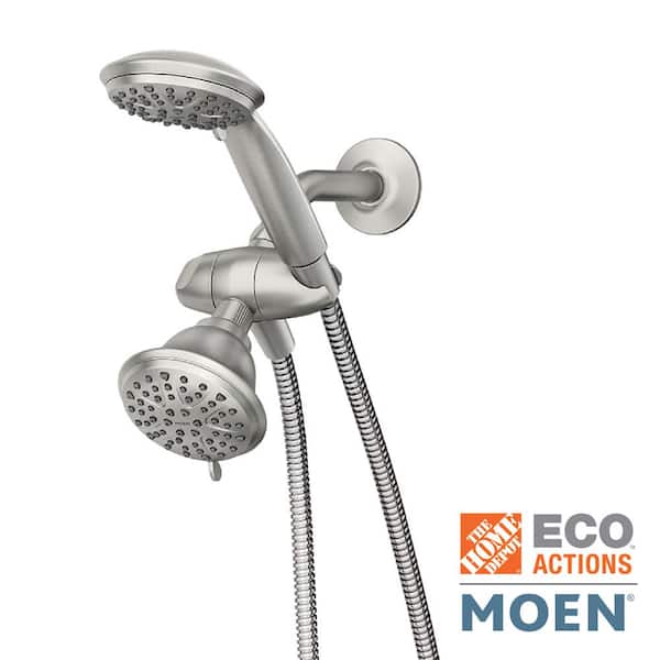 MOEN Attune 8-Spray 4 in. Dual Wall Mount Fixed and Handheld Shower Head 1.75 GPM in Spot Resist Brushed Nickel