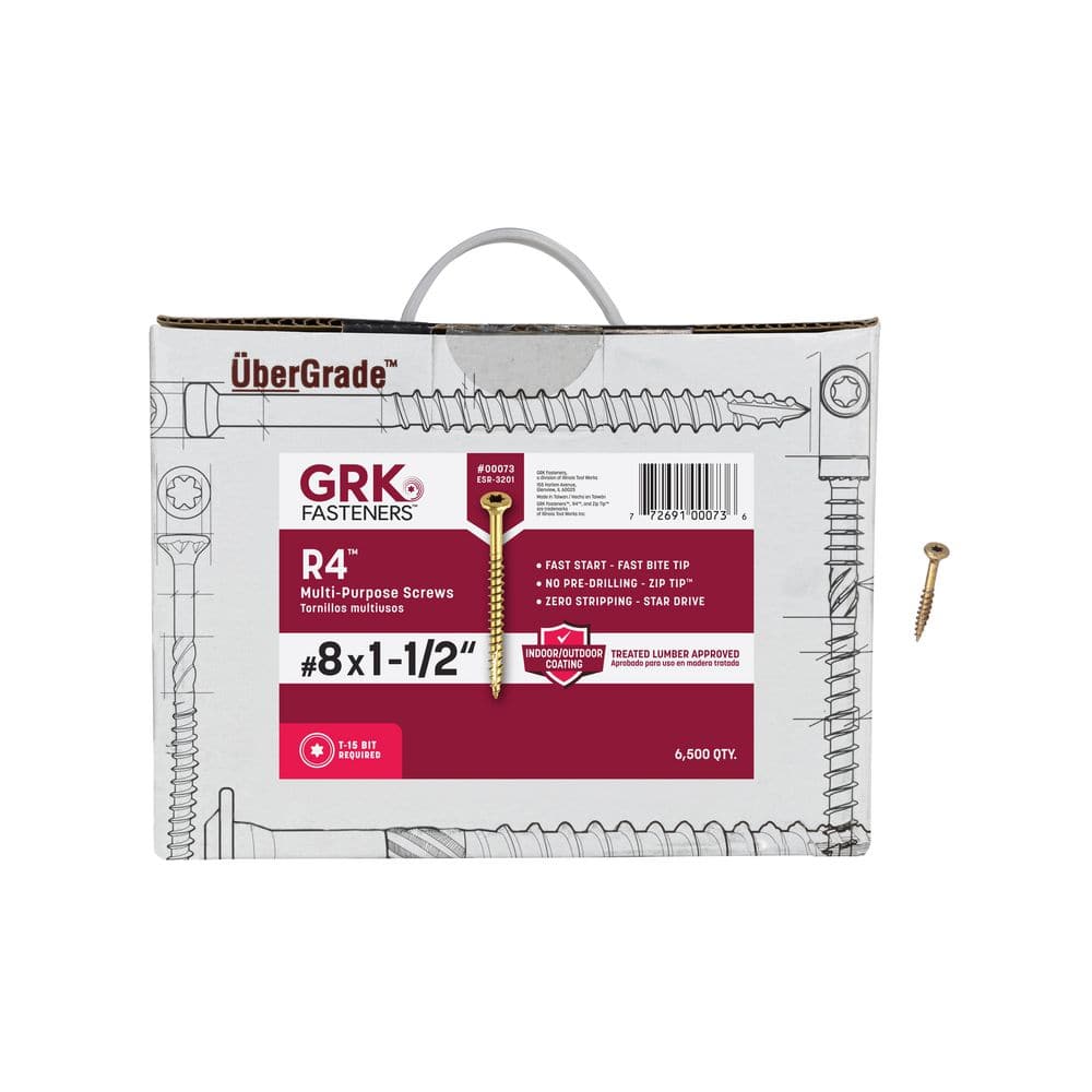 UPC 772691000736 product image for #8 x 1-1/2 in. Star Drive Bugle Head R4 Multi-Purpose Wood Screw (6,500-Pack) | upcitemdb.com