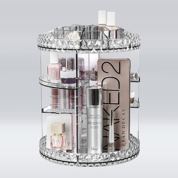  Makeup Skincare Organizer Perfume Rotating Wood Cosmetic  Display, 2 Tier Lazy Susan Turntable for Vanity, Bathroom : Beauty &  Personal Care