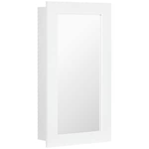 15.75 in. W x 4.75 in. D x 28 in. H White Wall-Mounted Medicine Cabinet with Mirror, Single Door and Adjustable Shelves