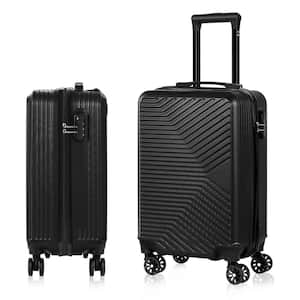 Carry On Luggage, 20" Hardside Suitcase ABS Spinner Luggage with Lock - Crossroad in Black