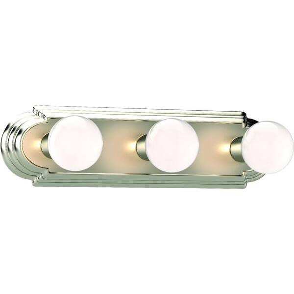 Bath Vanity Light Bar 3-Light Brushed Nickel Beauty Make-up Volume Lighting 