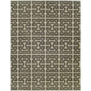 Ivory/Black 5 ft. x 8 ft. Reversible Area Rug