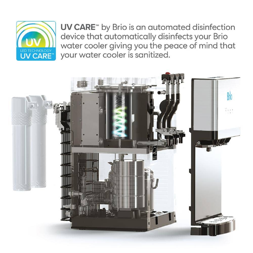 Brio Black and Silver Countertop Water Cooler Dispenser with Filtration