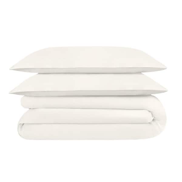 Delara 3-Piece 100% Viscose Derived from Bamboo Ivory Duvet Set King, Ultra-Soft, Includes Duvet Cover and Pillow Sham