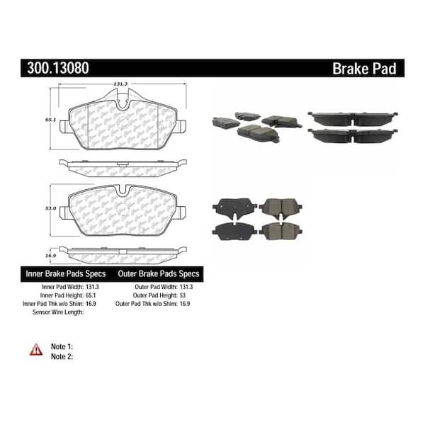 Centric Parts Disc Brake Pad Set 2007-2015 Mini Cooper 1.6L
