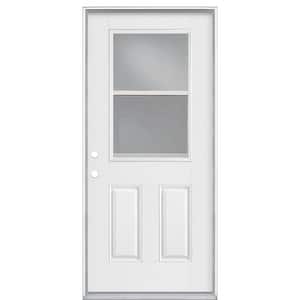 36 in. x 80 in. Vent Lite Right-Hand Inswing Primed Smooth Fiberglass Prehung Front Exterior Door with No Brickmold