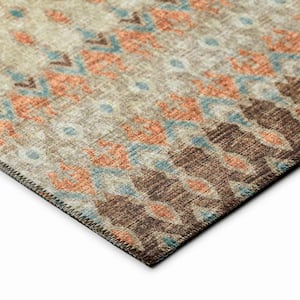 Evolve Mocha 1 ft. 8 in. x 2 ft. 6 in. Ikat Accent Rug