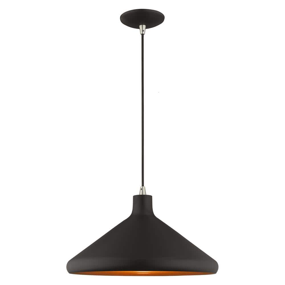 Black and Gold Aluminum Mini Pendant Light