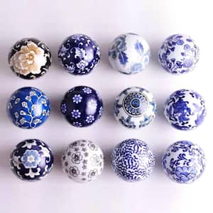 Okinawa 3 in. Wide Set of 12 Decorative Ceramic Balls